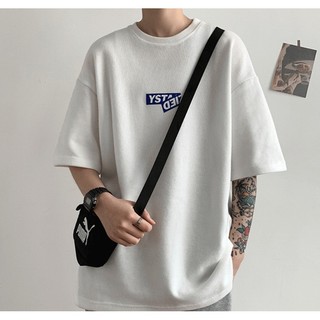 [Plus Size M-8XL] Áo thun nam tay ngắn thời trang phiên bản Hàn Quốc phong cách phổ biến Nhãn gấp Chữ YST Áo thun cổ tròn cỡ lớn in hình