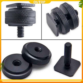 Outop 1 / 4 "inch Dual Nuts Tripod Mount Vít sang Flash Camera Hot Shoe Adapter