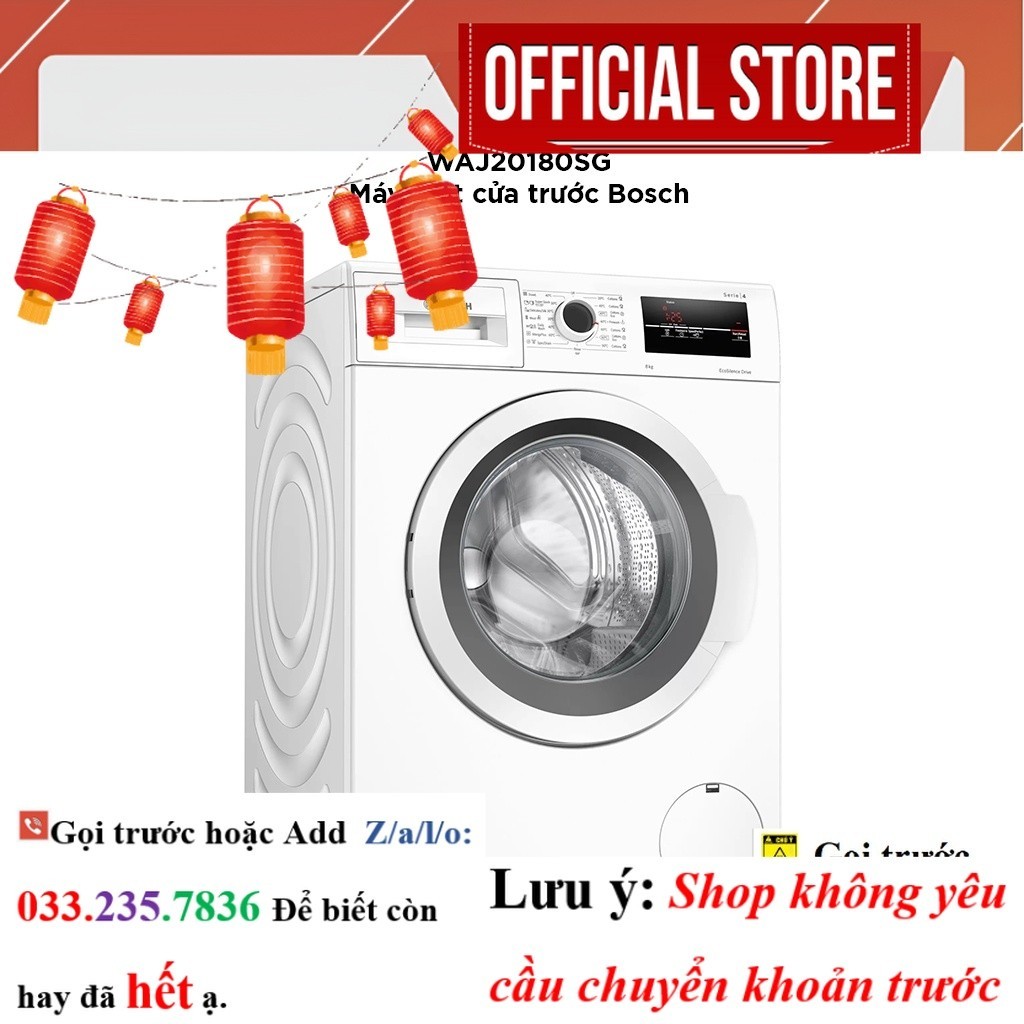 Máy Giặt Lồng Ngang 8kg Bosch WAJ20180SG Series 4 <NeW>