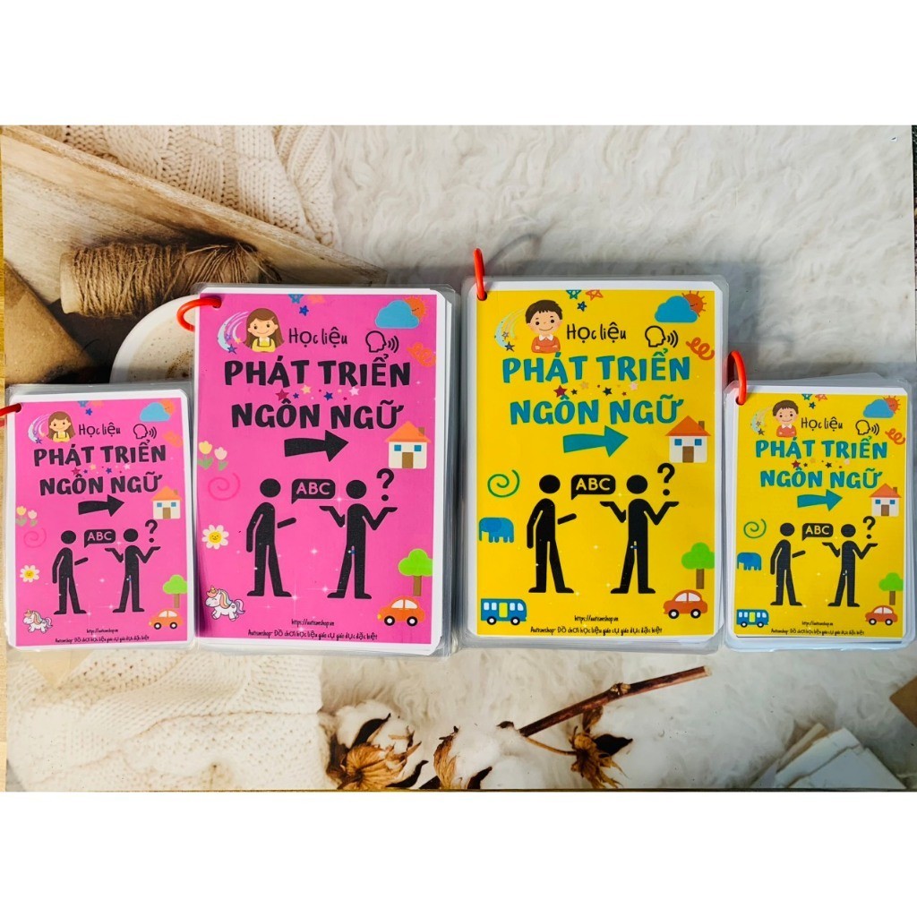 [Autismshop] []Học liệu phát triển ngôn ngữ câu 3 từ