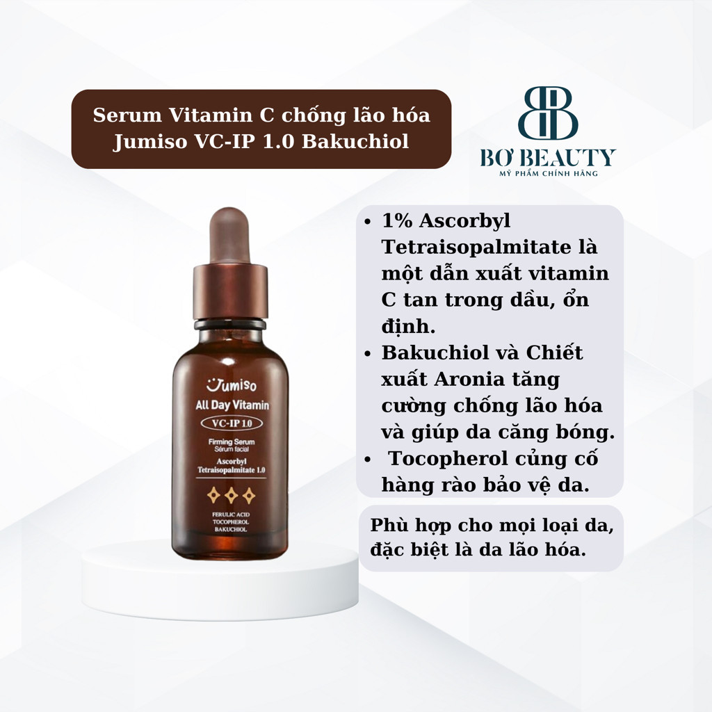 Serum Vitamin C chống lão hóa Jumiso VC-IP 1.0 Bakuchiol 30ml bobeauty