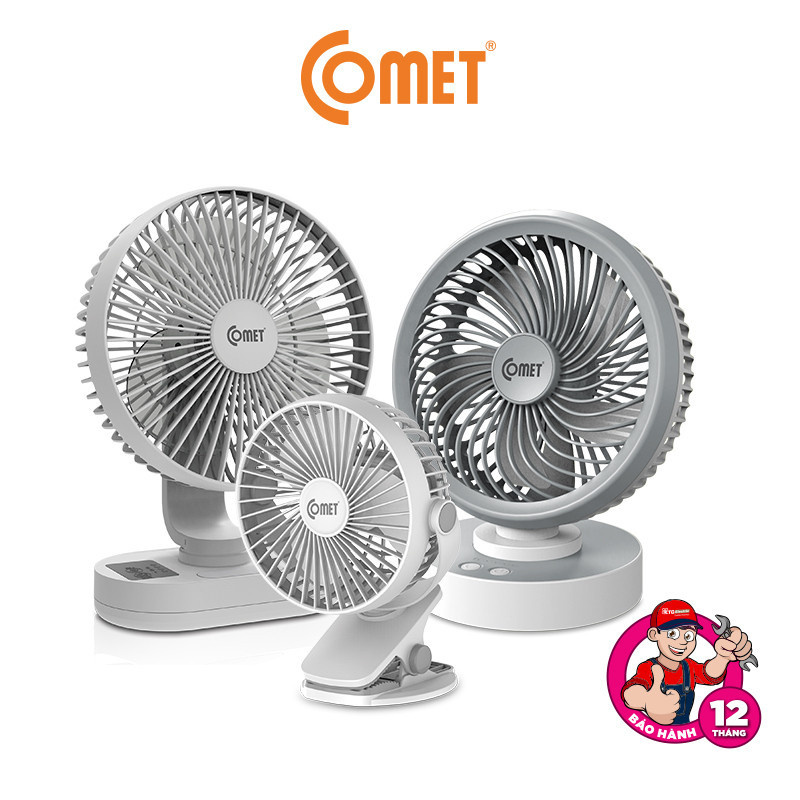 Quạt Sạc. Quạt Tích Điện Để Bàn Comet Nhiều Chức Năng Bảo Hành 12 Tháng