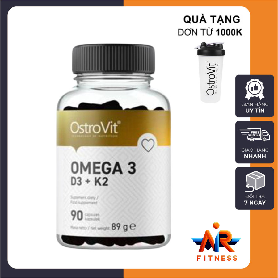 [FreeShip] Dầu Cá Omega 3 Vitamin D3 + K2 Ostrovit (90 viên) bổ sung dưỡng chất cần thiết cho cơ thể