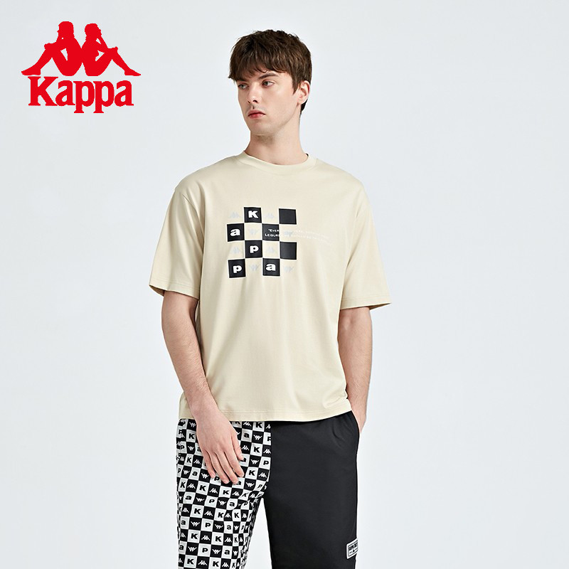 Bán Kappa Kappa Kappa Tay Ngắn Nam Nữ Checkerboard In Áo Thun Thể Thao Rời Tay Nửa Tay 0105