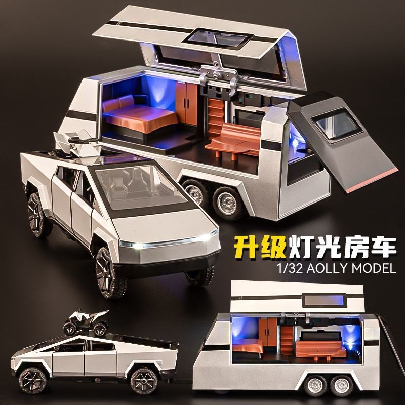 Đèn nâng cấp Tesla RV + Pickup + Xe hợp kim xe máy Xe bán tải Cyber Đồ chơi mô hình Bộ sưu tập cậu b
