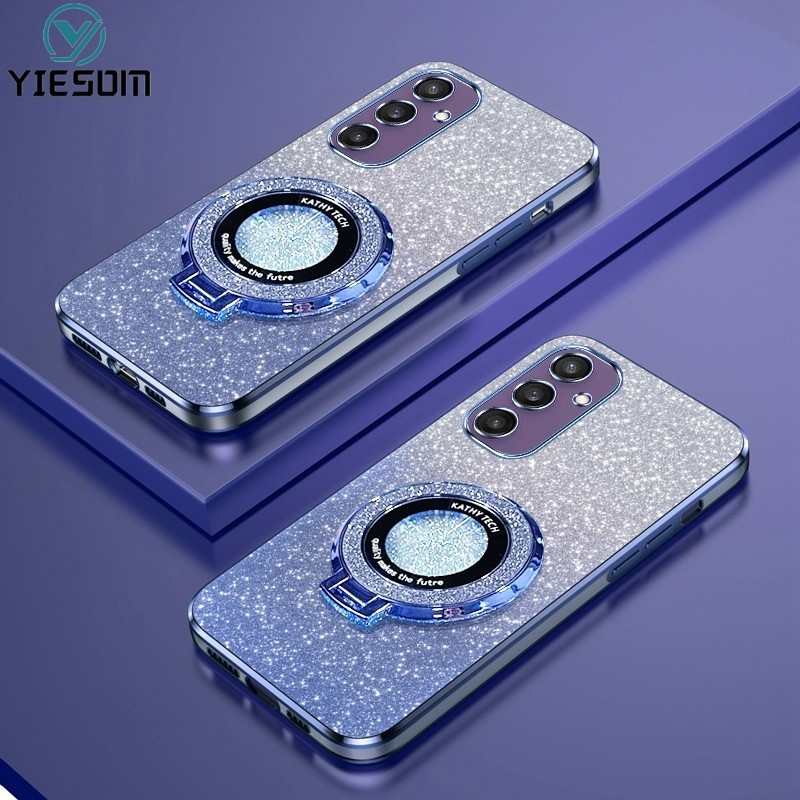 Ốp điện thoại silicon chuyển màu từ tính Samsung Galaxy A05 A05S A04S A04 A04E A03 A03S A02S A02 Long lanh Bling Giá đỡ sạc không dây Giá đỡ