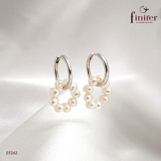 Bông tai ngọc trai thật, bạc quý kim với thiết kế tinh xảo, thanh lịch - EF242 - Finifer by Hoang Gia Pearl