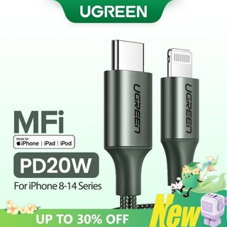 Cáp sạc nhanh UGREEN USB-C 20W 3A đạt chứng nhận MFI thích hợp cho iPhone 12 13 14 Plus 14 Pro Max iPad Pro Airpod Pro