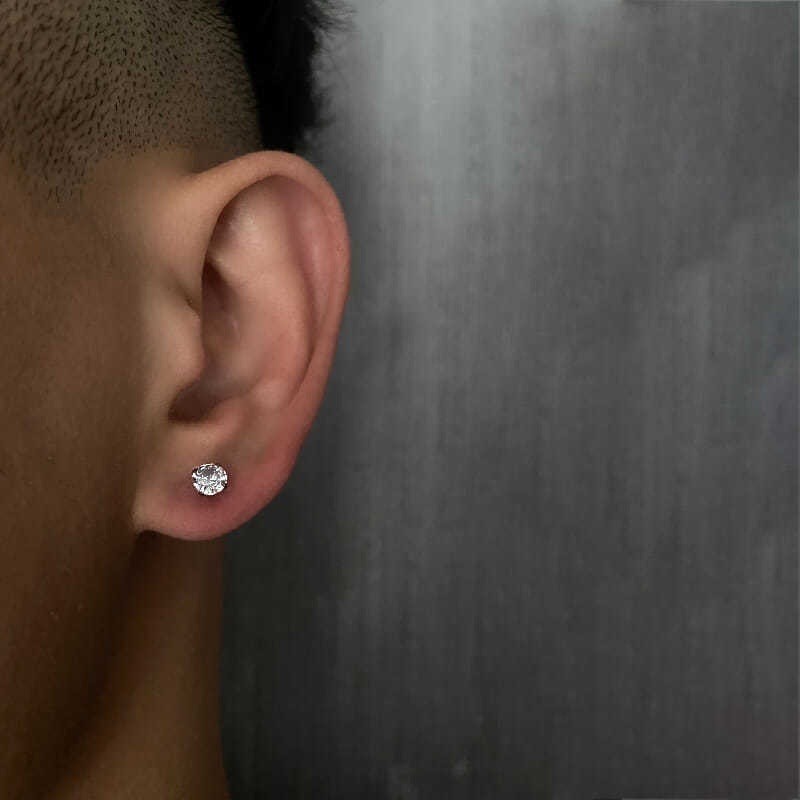 Bộ 1 Đôi Bông Tai Titan Đính Kim Cương Giả Thời Trang Cho Nam Nữ