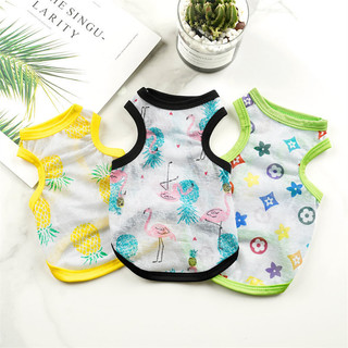 Thú cưng dễ thương mùa hè in hình Tank Top Dog Thin Tank Top Quần áo mèo thoáng khí