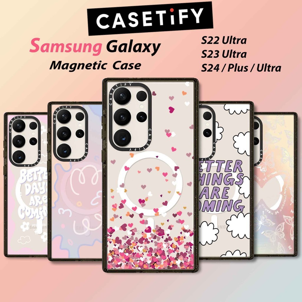 Colorful Line Casetify Magnetic Case Samsung Phone Case for Samsung Galaxy S24 Ultra Compatible S24 