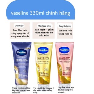 Sữa dưỡng thể dưỡng trắng da toàn thân vaseline 10x healthy bright gluta hya thái lan 330ml