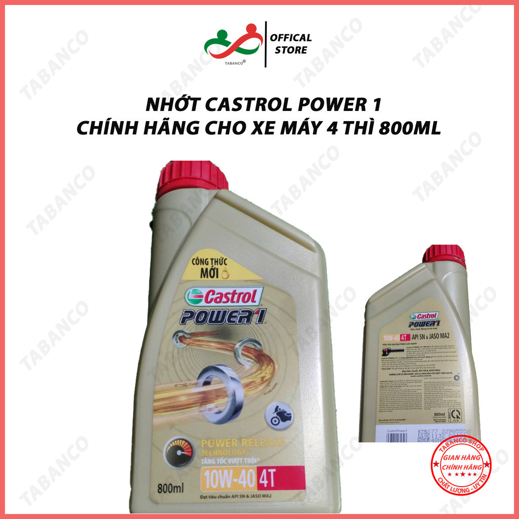 Nhớt CASTROL POWER 1 4T 10W40 chính hãng 1L xe số
