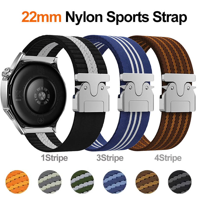 Dây đeo thể thao Nylon 22mm cho Huawei Watch GT5 GT4 46mm Dây mềm bện cho Huawei Watch GT5 4 Pro 46m