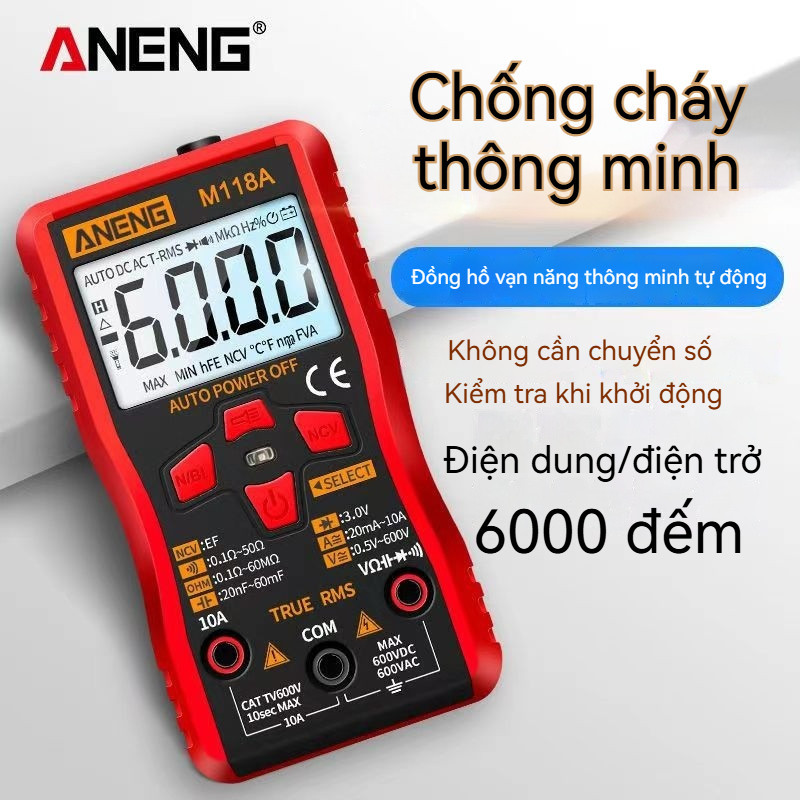 Đồng hồ vạn năng kỹ thuật số RRG ANENG M118A Máy kiểm tra AC / DC cầm tay Máy đo độ nhạy Mini RMS Vt