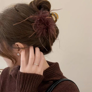  Kẹp tóc lông vũ phong cách Hàn Quốc Kẹp tóc cá mập thời trang Kẹp tóc lông vũ đa năng 