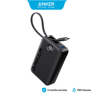 Bộ sạc di động Anker, Sạc dự phòng tốc độ cao 22,5W có cáp USB-C tích hợp, 1 USB-C, 1 USB-A, Bộ pin 20.000mAh cho iPhone 14 Series, MacBook, Galaxy, iPad, AirPod