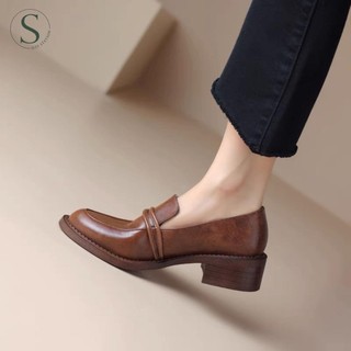 Size Station - Giày loafer da trơn basic 4cm 400034