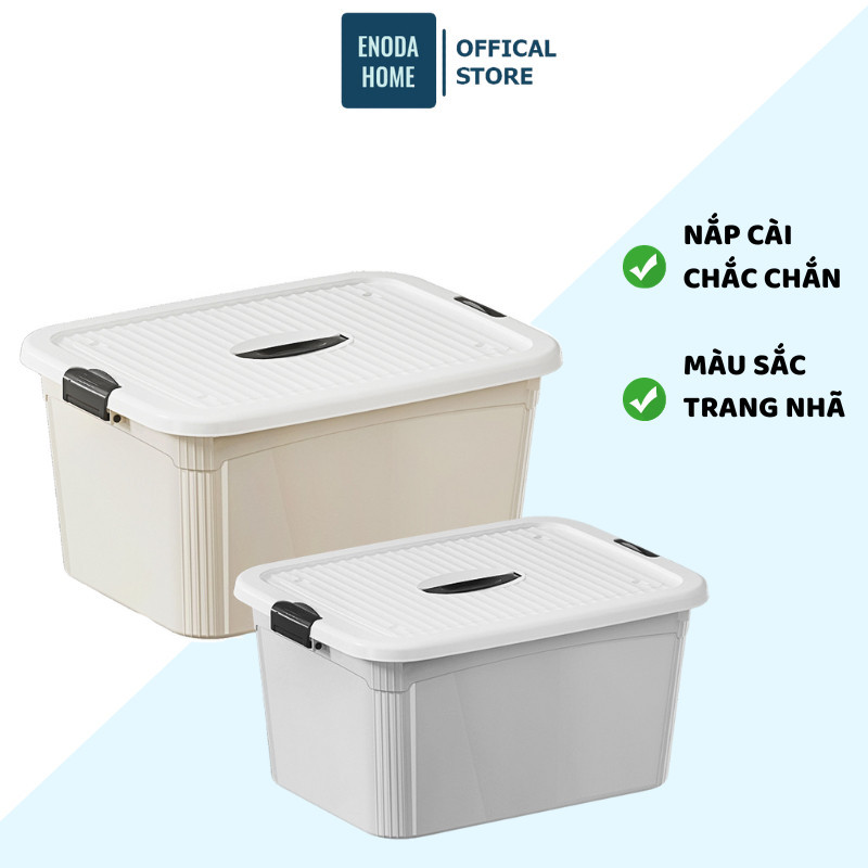 Hộp Nhựa Đựng Đồ Enoda Home Có Nắp Chống Bụi, Thùng Nhựa Chứa Đồ Nắp Cài Chắc Chắn Q100 | BigBuy360 - bigbuy360.vn