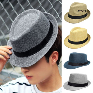 Ayyufe Nam Trung Niên Nữ Mũ Jazz Ngoài Trời Màu Rộng Vành Ruy Băng Trang Trí Unisex Mũ Cao Bồi Dạo Phố