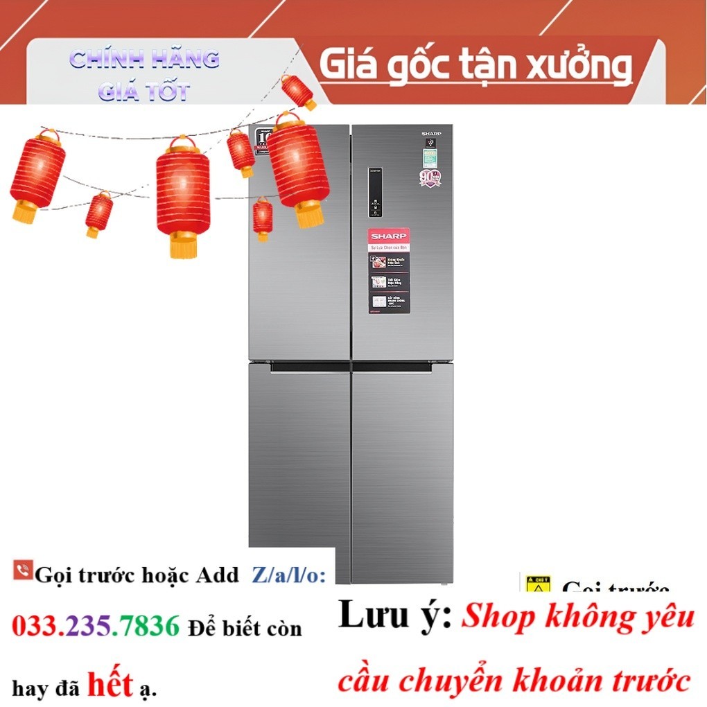 <new> Tủ lạnh Sharp Inverter 401 lít SJ-FXP480V-SL