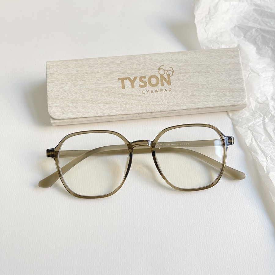 Gọng kính cận nhựa dẻo gọng đa giác vuông TYSON kính mắt thời trang nam nữ lắp cận kèm hộp khăn GỌNG