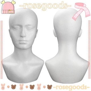 Mô hình đầu đực ROSE, Thủ công có đầu ma-nơ-canh đeo vai, Màn hình mô hình ma-nơ-canh xốp DIY dành cho người mới bắt đầu