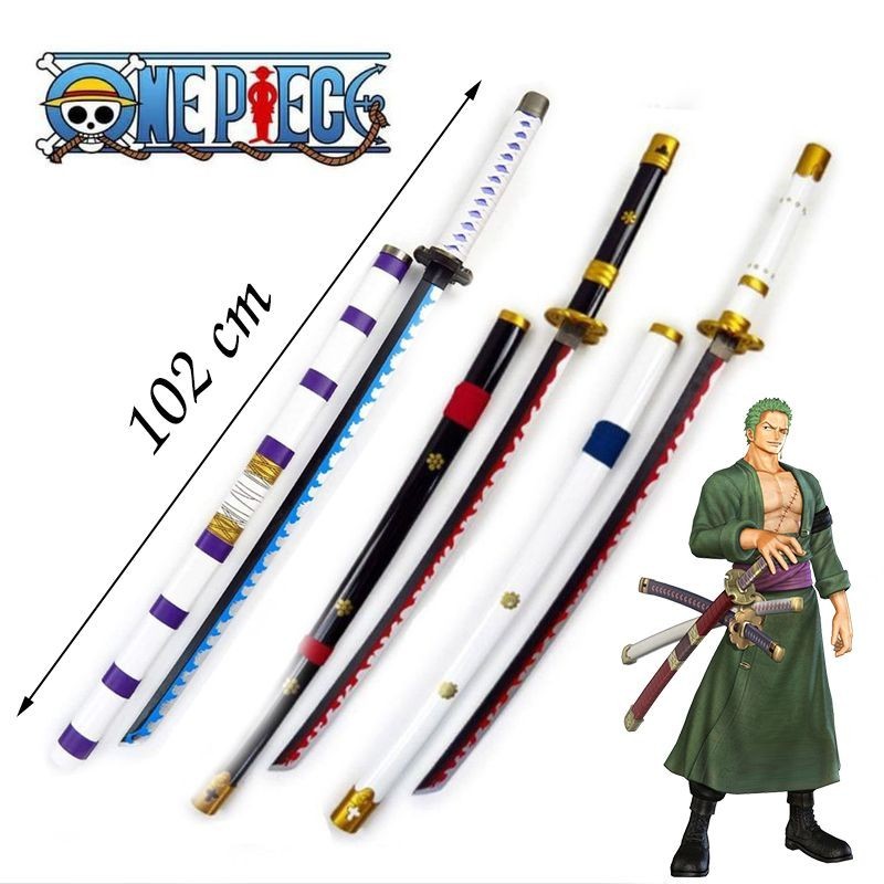 Cosplay nhân vật Zoro trong One Piece thanh Enma, Ame, Nidai, Sandai, Wado, Shusui, Yubashiri và Kikoku của Law