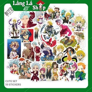 Miếng dán Sticker Anime Manga Nanatsu no Taizai (Thất Hình Đại Tội) trọn bộ 50 hình - In rõ ràng sắc nét khó tróc