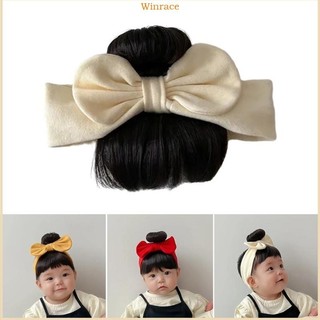 Wrc bowknot tóc giả nổ băng đô cho bé gái phụ kiện tóc cắt tóc