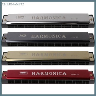 Char Đàn Organ kim loại miệng Harmonica 24 lỗ chuyên nghiệp dành cho người mới bắt đầu