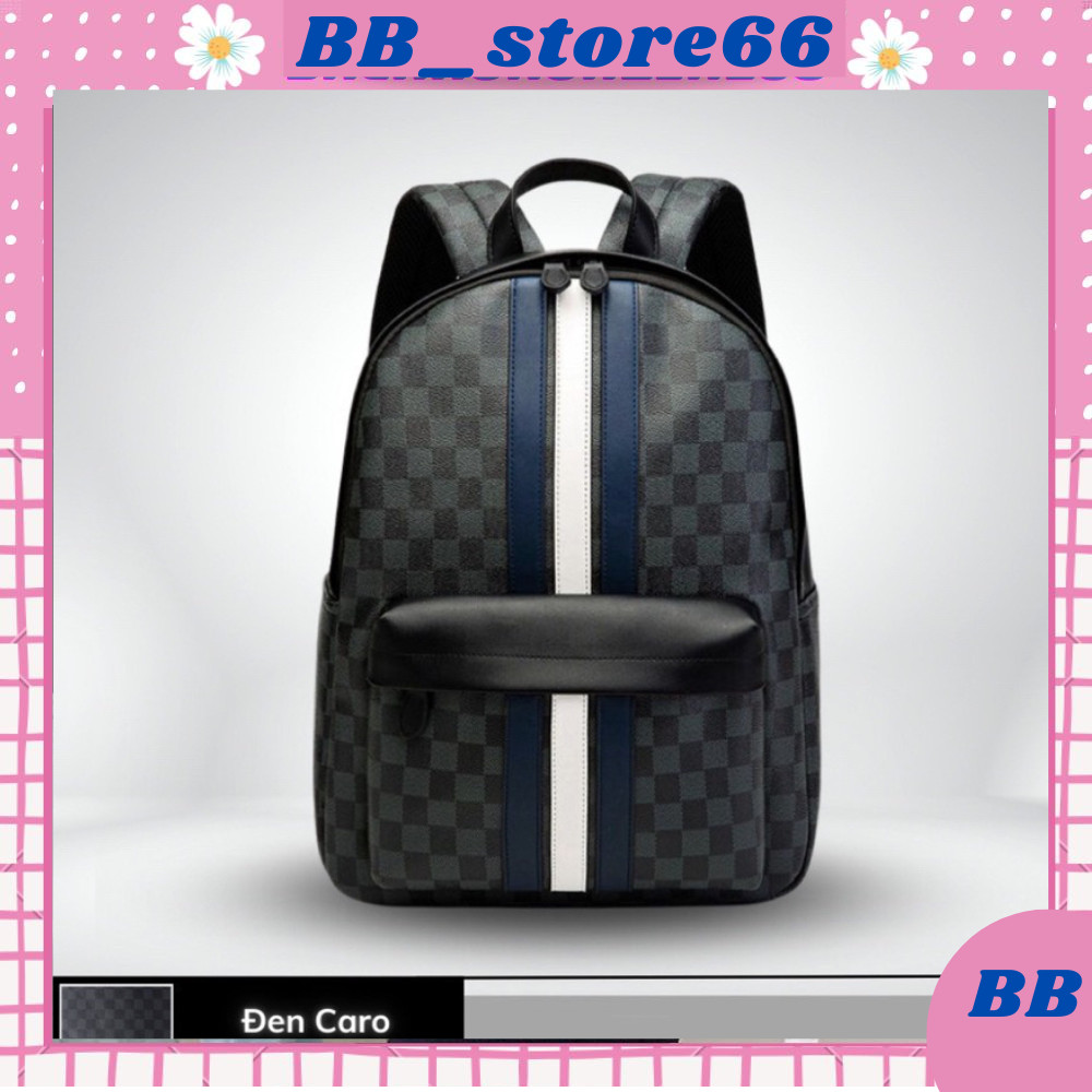 balo to, balo đi học size 40 hoạ tiết Caro phối sọc và coach phối sọc quai to dày dặn cho nam và đi 
