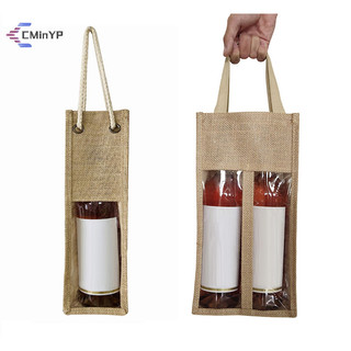 Vỏ rượu vang đỏ đay Tay cầm gia cố Túi đựng chai rượu vang đỏ Túi Tote mới