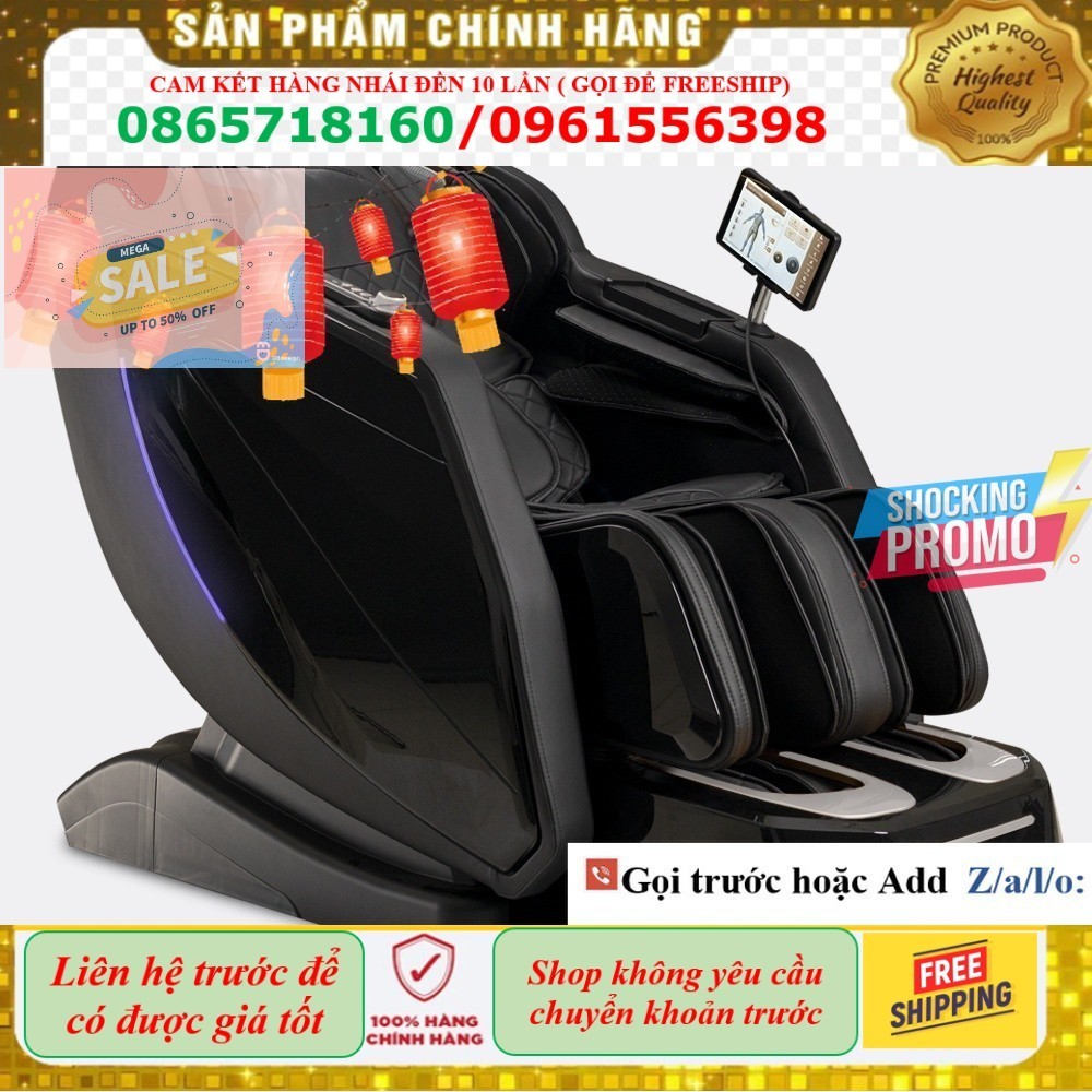 Ghế Massage Toàn Thân Elip G9 - Công nghệ 6D, Da Microfiber cao cấp, Màu Đen
