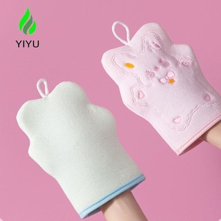 Yiyu tay chà, da chết họa tiết hoạt hình tắm tẩy tế bào chết găng tay, khăn lau toàn thân massage không đau khăn tắm phòng tắm