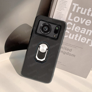 Ốp Điện Thoại Sharp Aquos R6 SH-51B SH-M22 Có Tay Cầm Từ Tính Giá Đỡ Nhẫn Mềm Đen Mờ Đen Bảo Vệ TPU Silicon