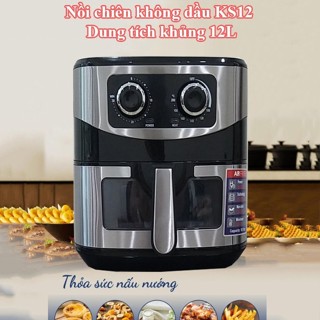 Nồi chiên không dầu Sharp KS 12 dung tích 12L có mặt kính kiểm soát nướng, khí đối lưu mẫu mới nhất 2024 BH 12 Tháng