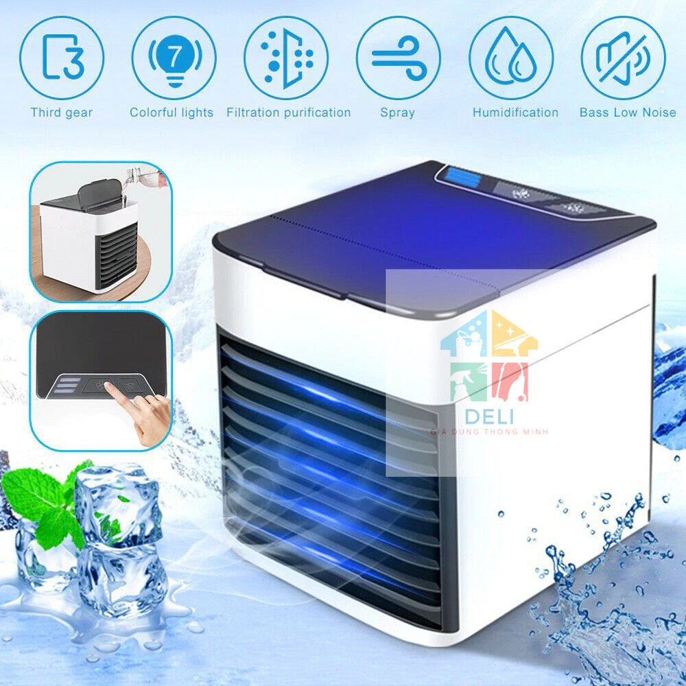 Quạt Điều Hòa Mini - Máy Điều Hoà Hơi Nước Siêu Mát Quạt Tạo Ẩm Làm Mát Không Khí Để Bàn Arctic Air Tiết Kiệm Điện DELI