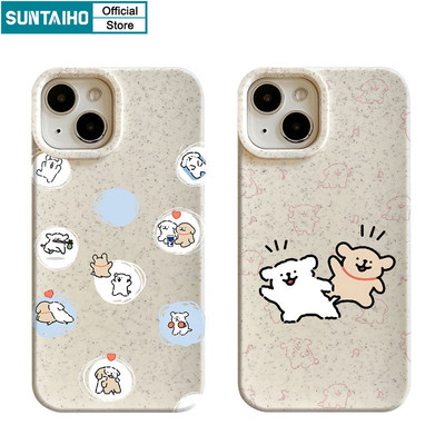 Suntaiho Ngộ nghĩnh Độc Đáo Họa Tiết Chó Dễ Thương Ốp lưng Iphone 15 14 12 13 11 Pro Max IP 7 8 Plus Iphon X Xs XR Xs Max TPU Silicon Softcase Cao Cấp Chống Sốc Ốp Lưng