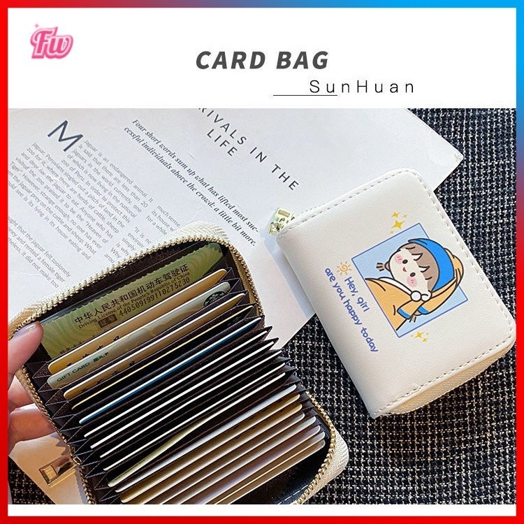 Ví Ngắn Đựng Thẻ ID/Tiền Xu Họa Tiết Hoạt Hình Dễ Thương Phong Cách Nhật Bản 2022 Cho Nữ