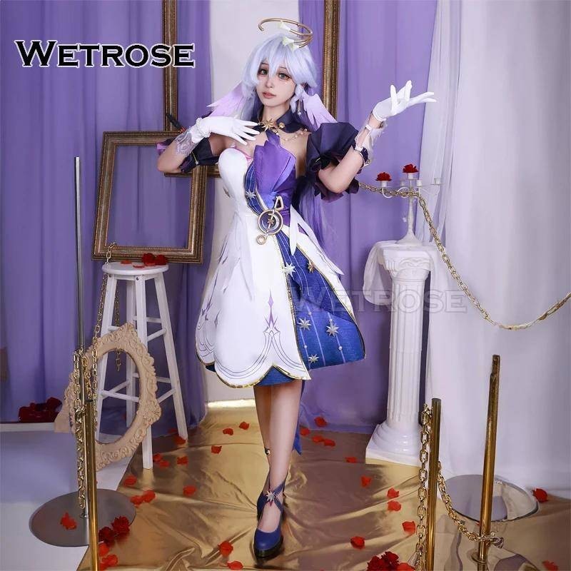 [Wetrose] Honkai Star Rail Robin SSR Cosplay Cos Trang Phục HSR Ca Sĩ Đầm Trọn Bộ Tóc Giả Đôi Cánh H