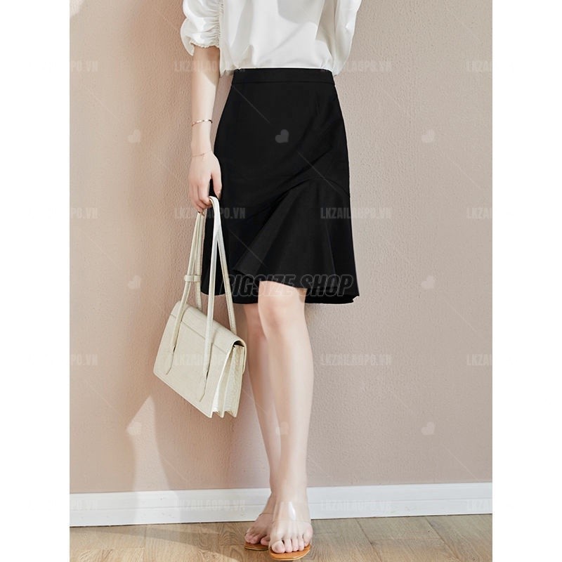 Chân váy ngắn nữ đuôi cá Bigsize chân váy công sở lưng cao cạp cao bút chì bánh bèo đen mùa hè Phong cách Hàn Quốc Thời Trang tiểu thư cá tính xinh đẹp cho người mập béo