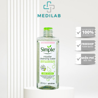 Nước Tẩy Trang Simple Micellar Làm Sạch Trang Điểm Cho Da Thoáng Mịn Tức Thì