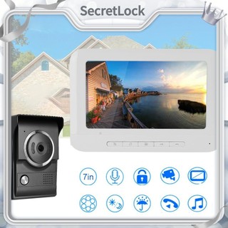 Secretlock màn hình liên lạc nội bộ video 7 inch ir tft lcd màu hd chuông cửa giám sát 100-240v
