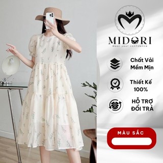 Váy Bầu Xinh babydoll thiết kế hoa nhí dáng dài họa tiết hoa đẹp thời trang bầu Cao Cấp MIDORI