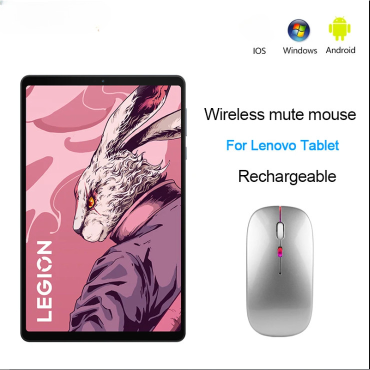 Chuột Không Dây Cho Lenovo LEGION Y700 Y900 Xiaoxin Pad 2024 2022 Sạc Im Lặng Mini Chuột Cho Tab P12 P11 Pro Plus M8 M9