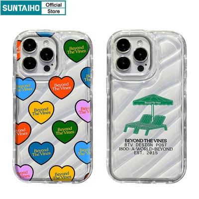 Suntaiho Thời Trang Đẹp Họa Tiết Cát Tình Yêu Ốp lưng Iphone 15 14 12 13 11 Pro Max IP 7 8 Plus Iphon X Xs XR Xs Max TPU Trong Suốt Softcase Cao Cấp Chống Sốc Ốp Lưng