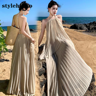 2021 Stylehubto Đi biển Kỳ nghỉ Váy dài lưng lớn