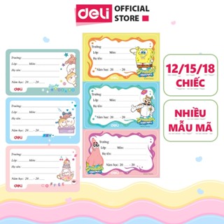 Nhãn Vở Học Sinh Deli Giấy Nhãn Vở Cute Đa Dạng Mẫu Mã - Tệp 12/15/18 Chiếc