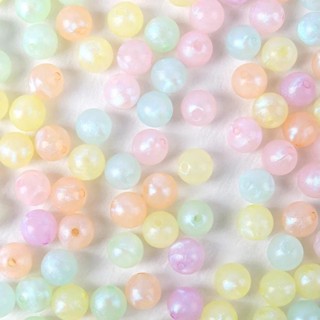 6-14mm Nàng Tiên Cá Màu Acrylic Hạt Tròn Rời Miếng Đệm Hạt Trang Sức Làm Diy Handmade Vòng Tay Vòng Cổ Phụ Kiện